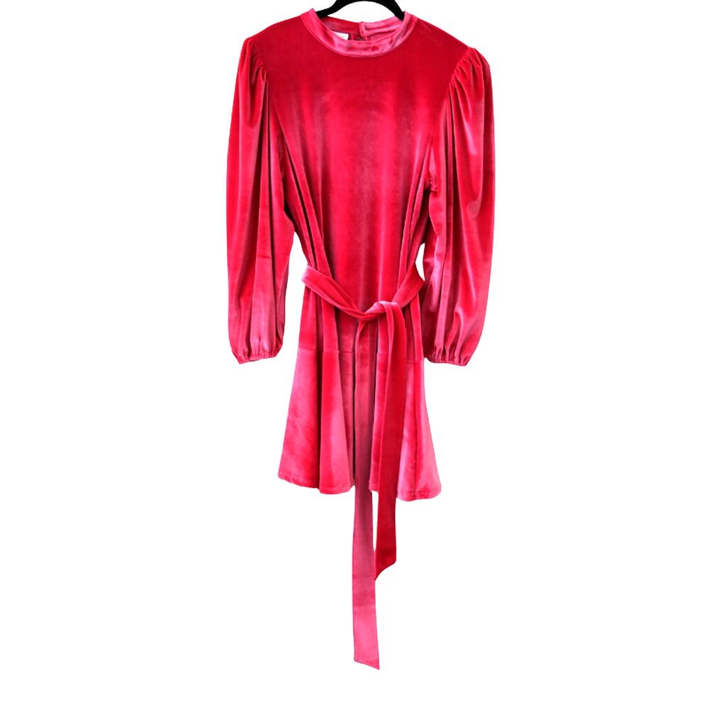 Smith & Quinn Raspberry Pink Stretch Velvet Palmer Mini Dress Size M